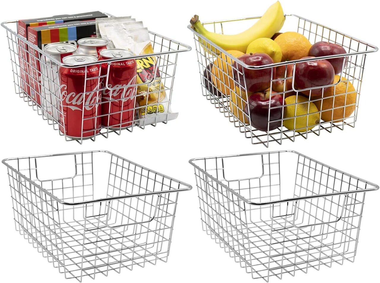 Sorbus Wire Metal Baskets Organizer For Food Pantry, Kitchen, Bathroom, Closet and More